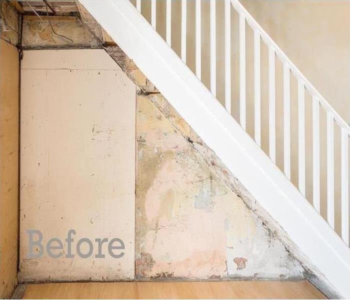 staircase with mold growth 