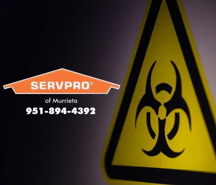 A biohazard symbol is shown. 