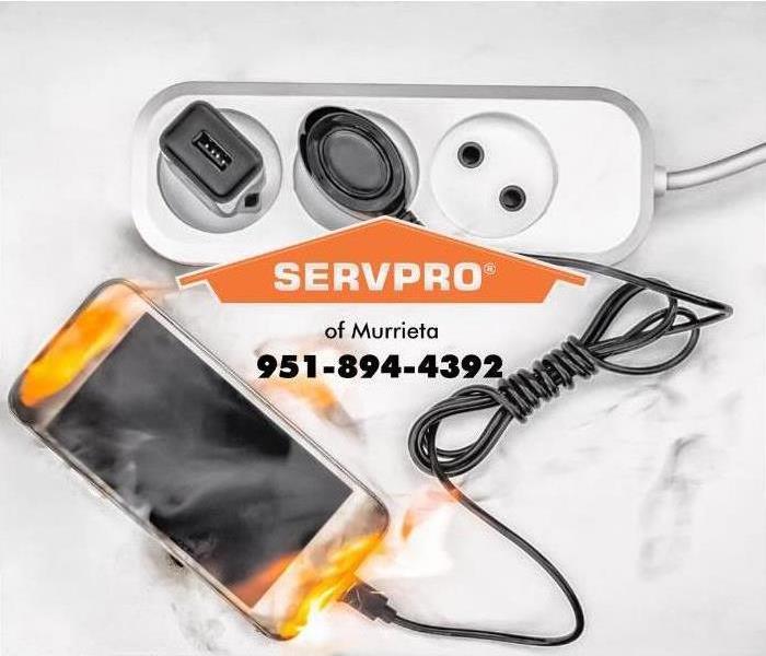 power strip with device catching fire